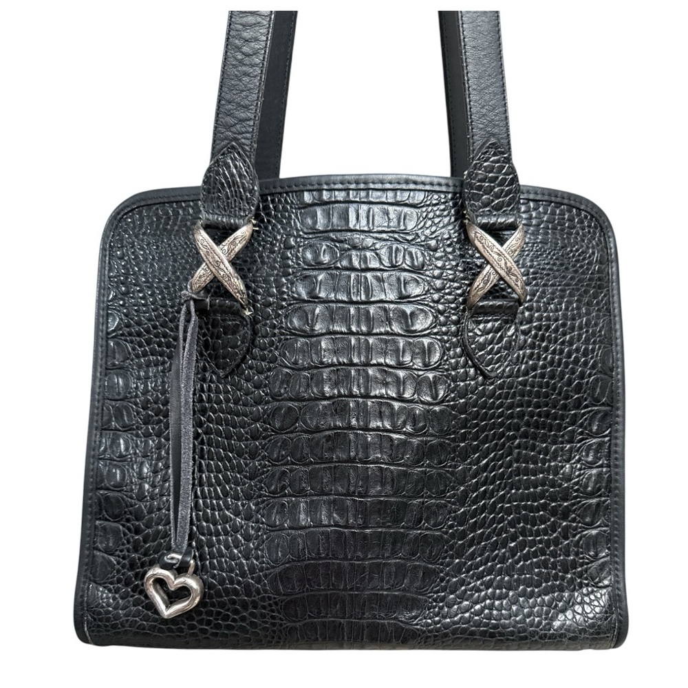 Brighton Black Alligator-Embossed Women's Bag Purse
